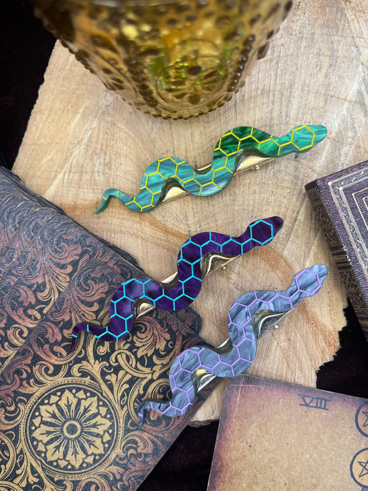 Serpent large hair clips