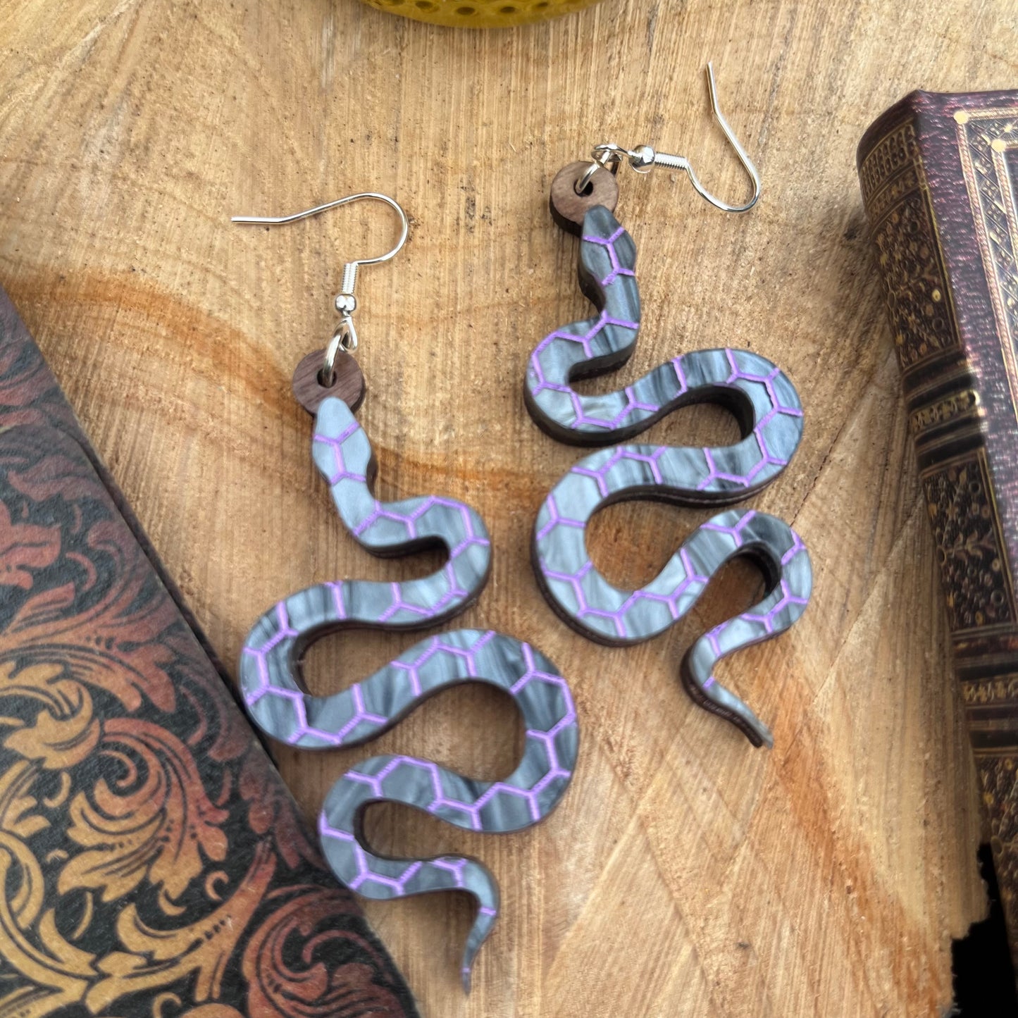 Serpent dangle earrings