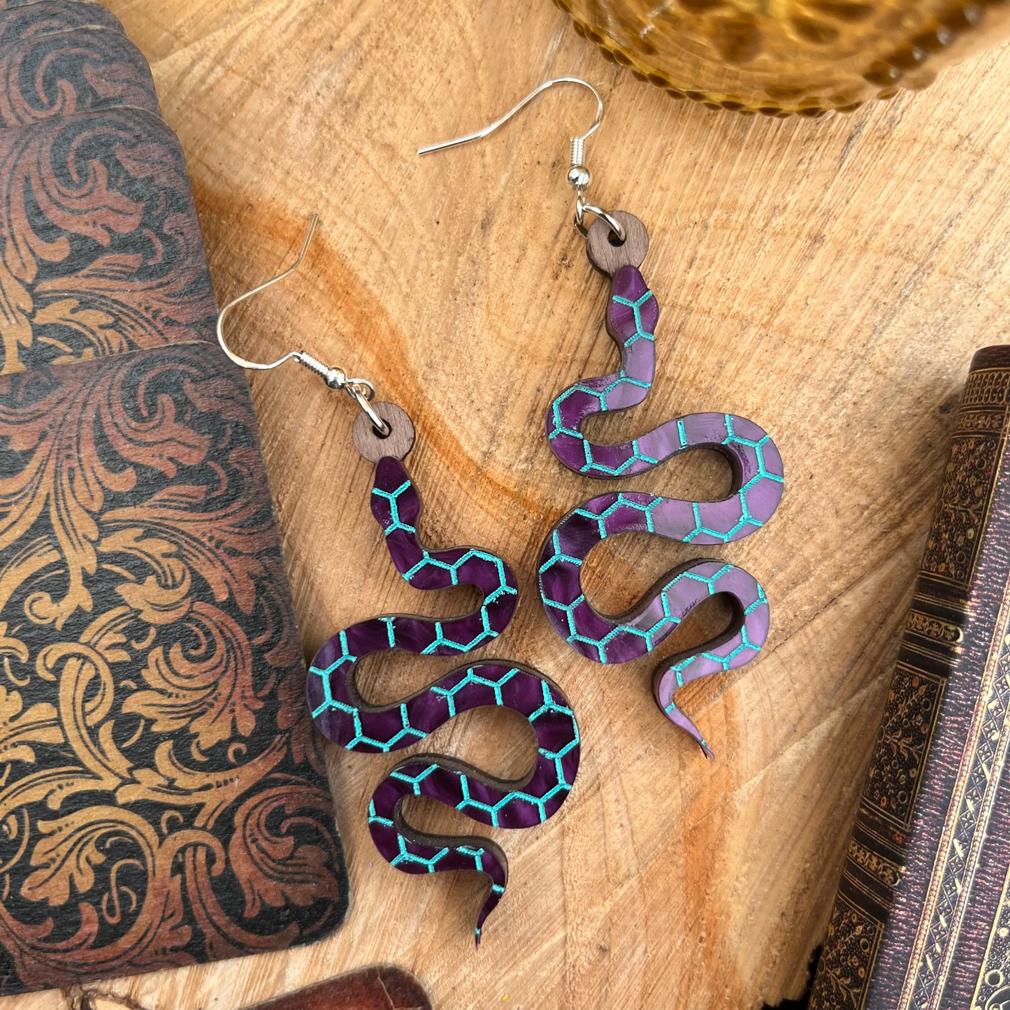 Serpent dangle earrings