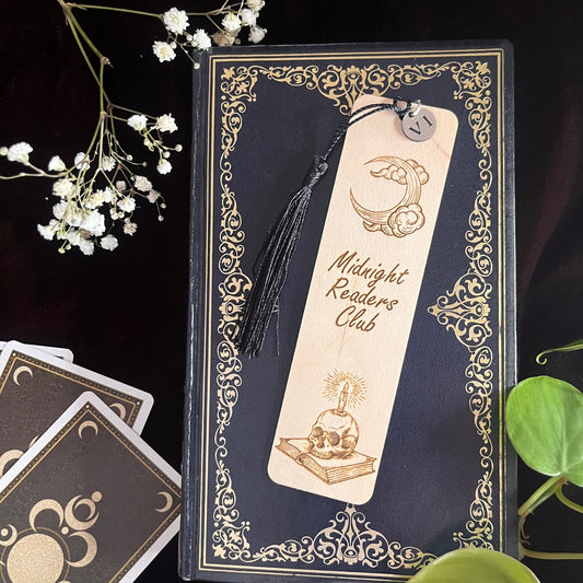 Midnight Readers Club wooden bookmark