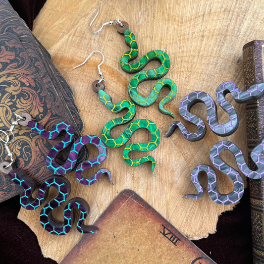 Serpent dangle earrings